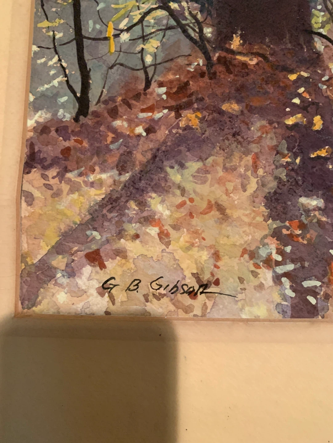 G. B. Gibson Watercolour Painting - Autumn Forest Scene - photo 3