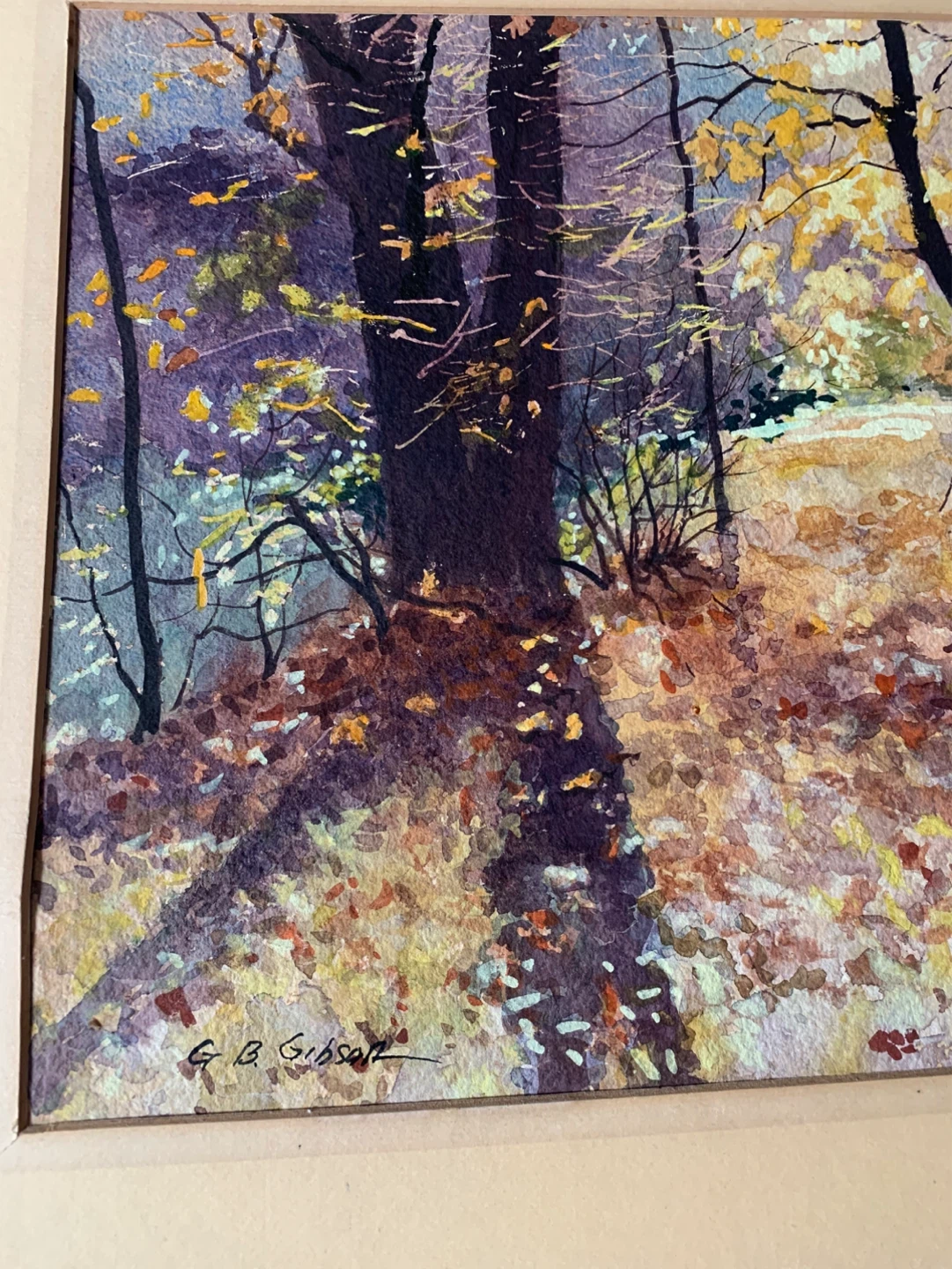 G. B. Gibson Watercolour Painting - Autumn Forest Scene - photo 2