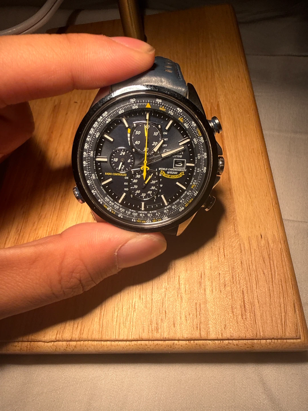 Citizen Chronograph Blue Leather Strap Watch
