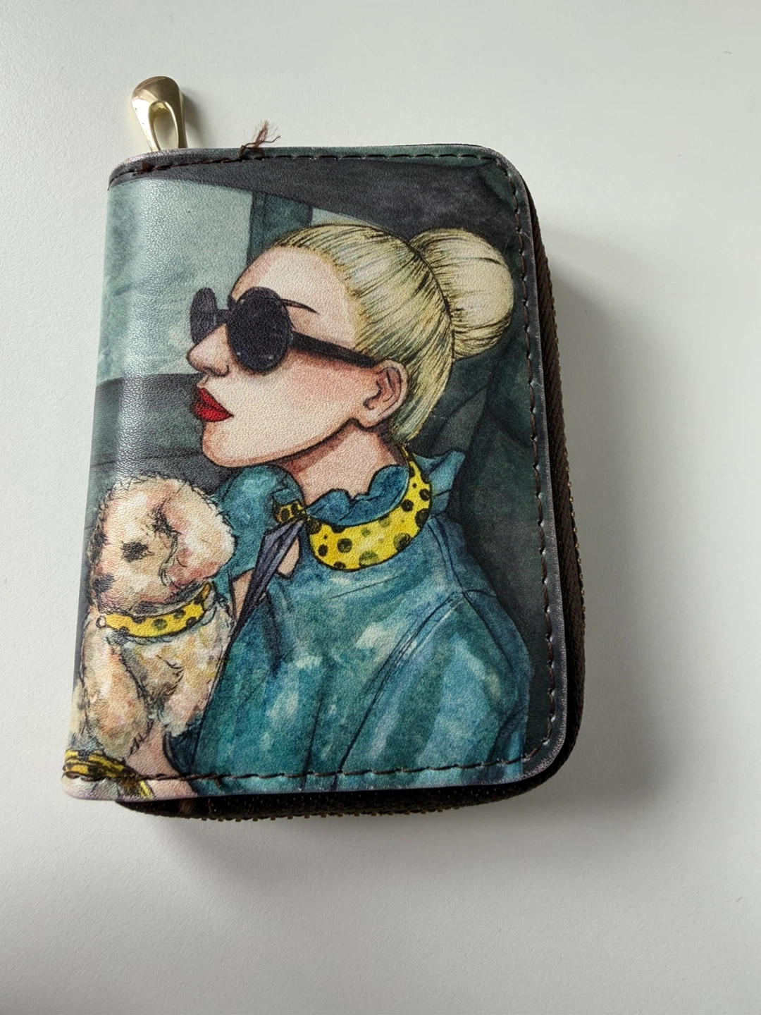 Zippered Card Holder Wallet with Fashion Art