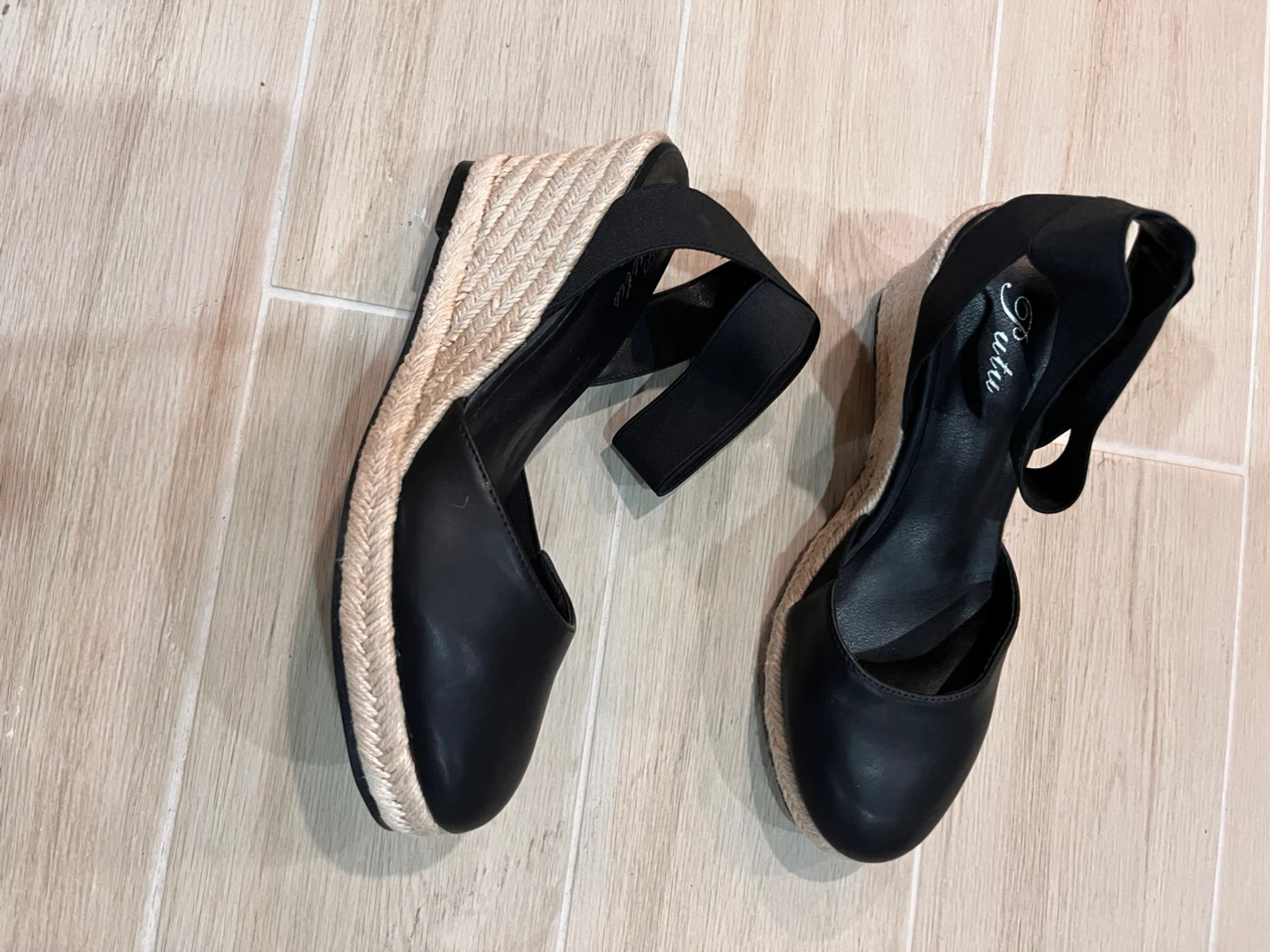 NEW Size 8.5 Putu Black Espadrille Wedge Sandals - photo 3