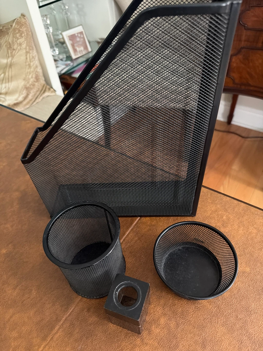 Black Mesh Desk Organizer Set
