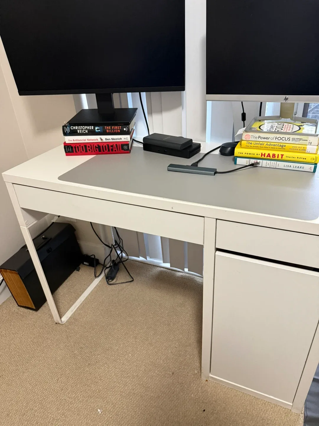 White Two-Drawer office Desk