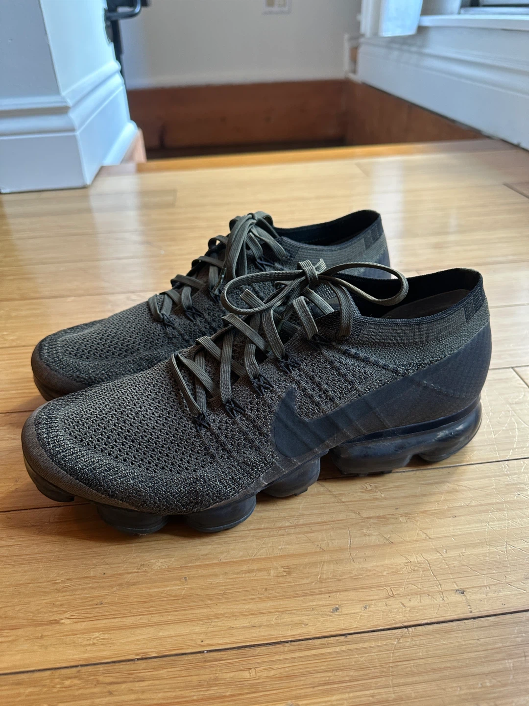 MEN SIZE 9.5 NIKE AIR VAPORMAX FLYKNIT KHAKI sneaker shoe