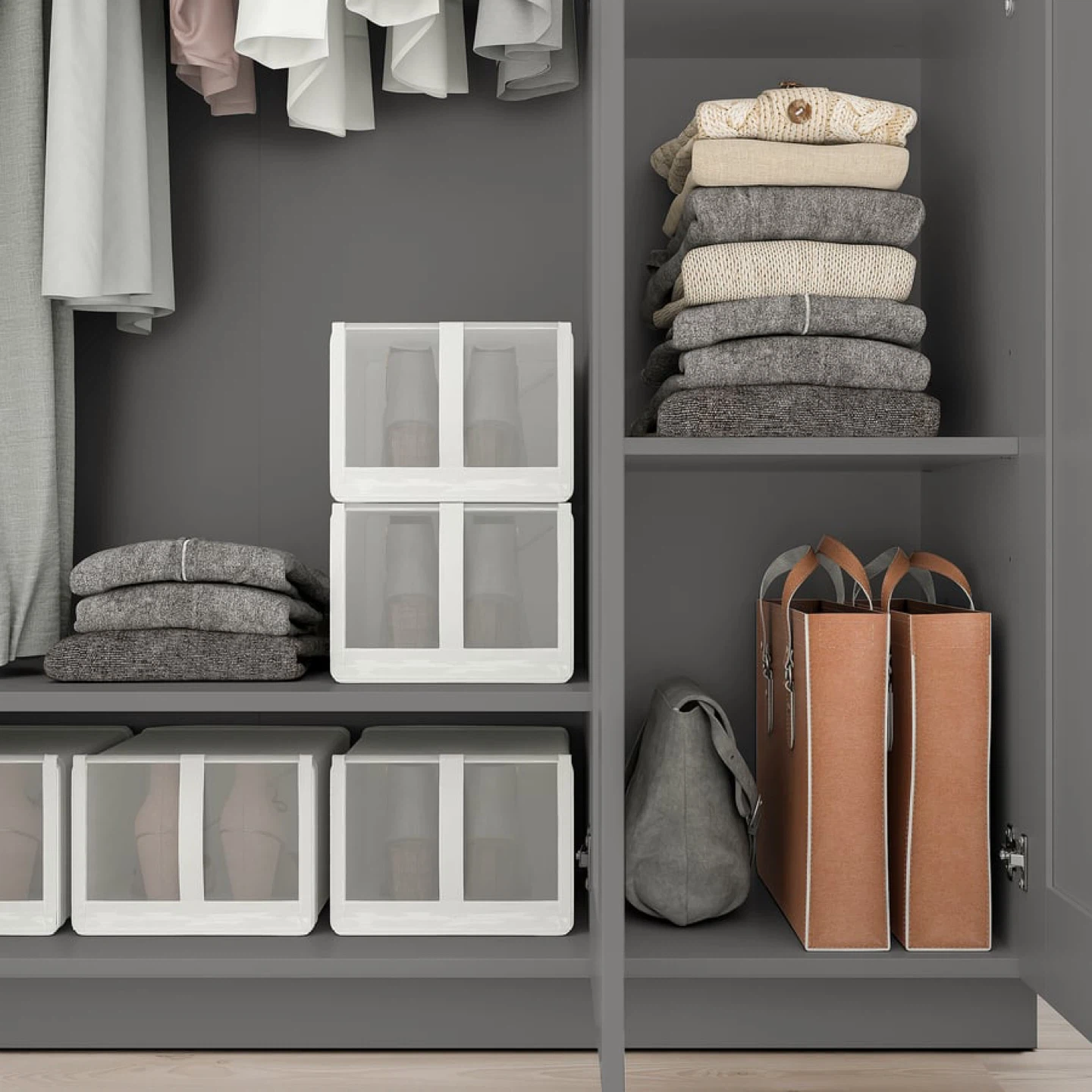 IKEA BRIMNES Grey 3-Door Wardrobe with Mirror - photo 5