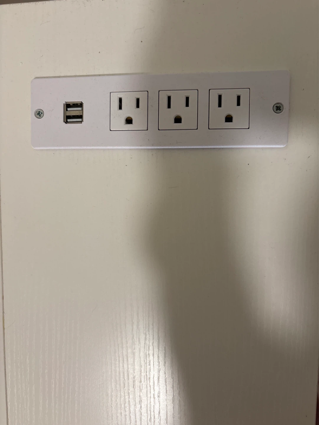 White L-Shaped Desk with Built-in Power Strip - photo 2