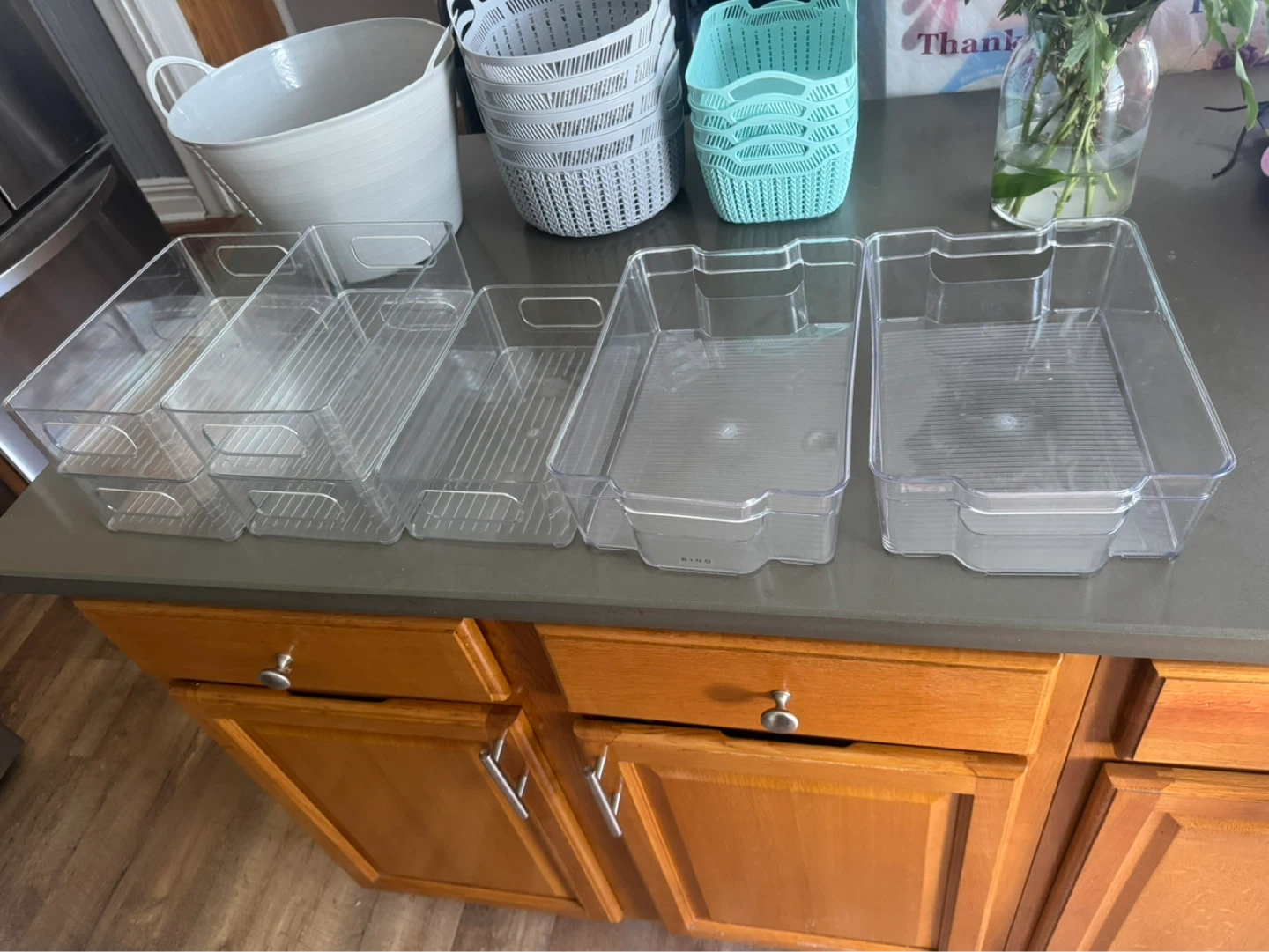 Clear Plastic Drawer Organizers (5 small & 2 large)