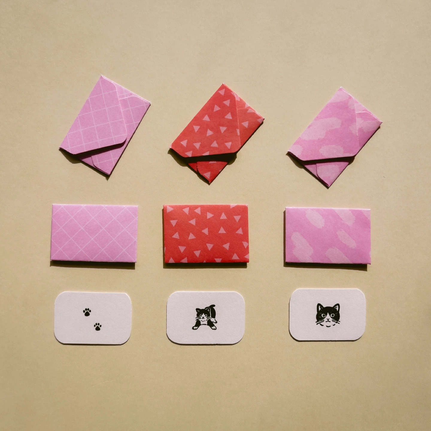 Teeny Tiny Cat Theme Note Cards with Envelopes