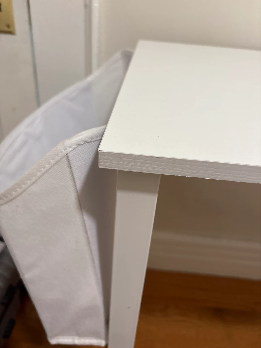 White L-Shaped Desk with Built-in Power Strip - photo 4