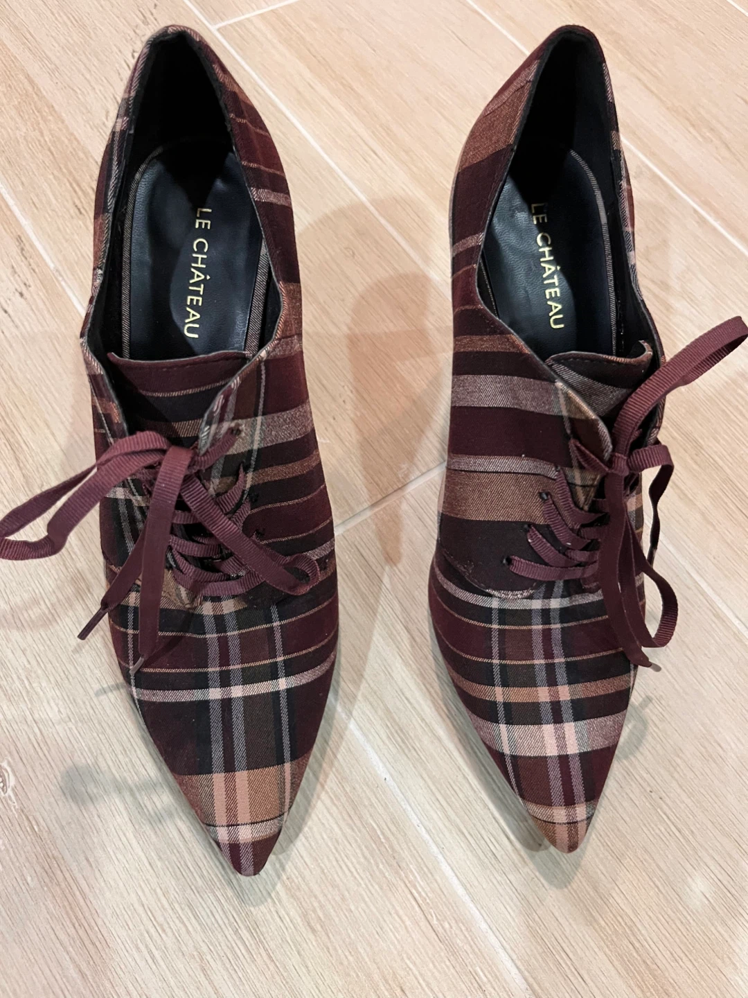 NEW Size 37 Le Château Plaid Heels - Women's Shoes - photo 3