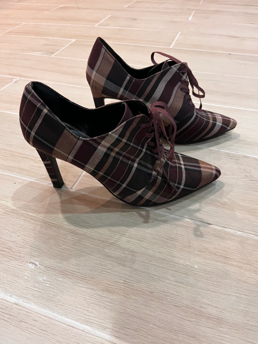 NEW Size 37 Le Château Plaid Heels - Women's Shoes - photo 5