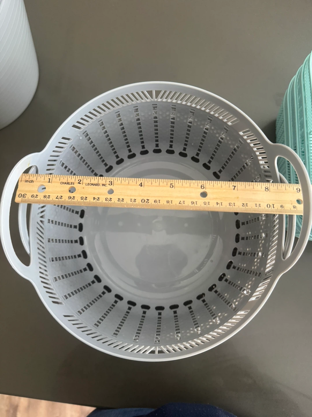 Grey Stackable Plastic Baskets (Set of 4) - photo 3