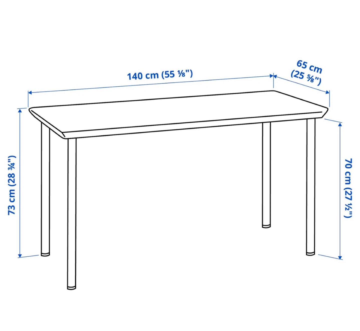 IKEA Desk Table - Bamboo Top & White Legs - photo 2
