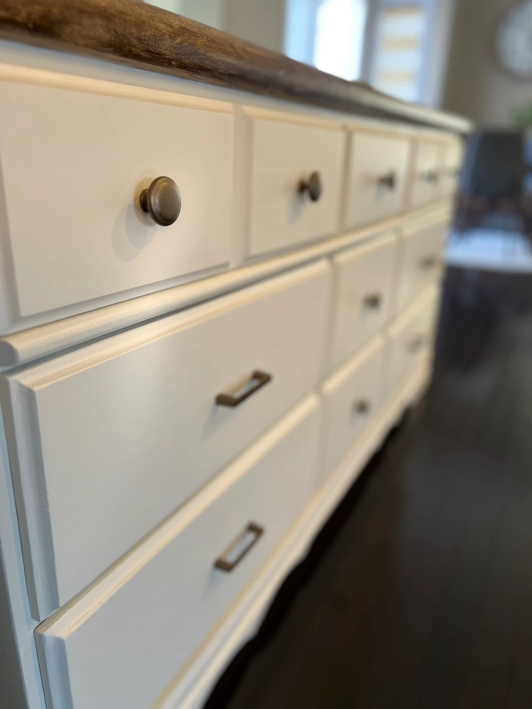Modern Farmhouse Solid Wood Dresser  – Walnut Finish Top - photo 2