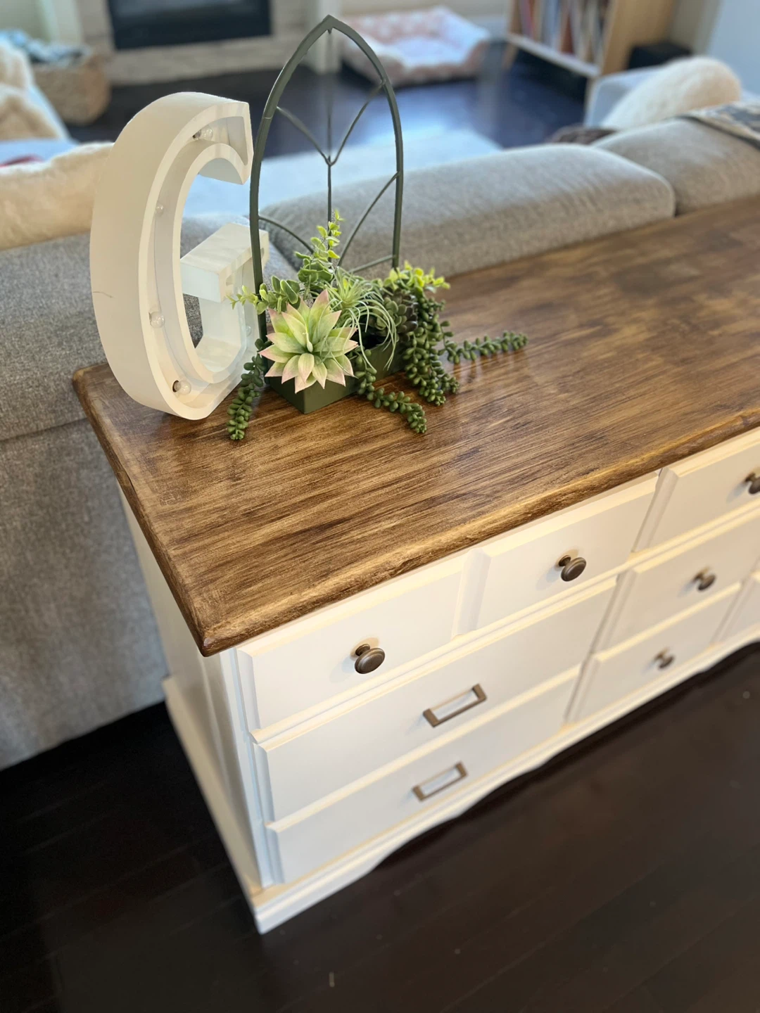 Modern Farmhouse Solid Wood Dresser  – Walnut Finish Top - photo 3