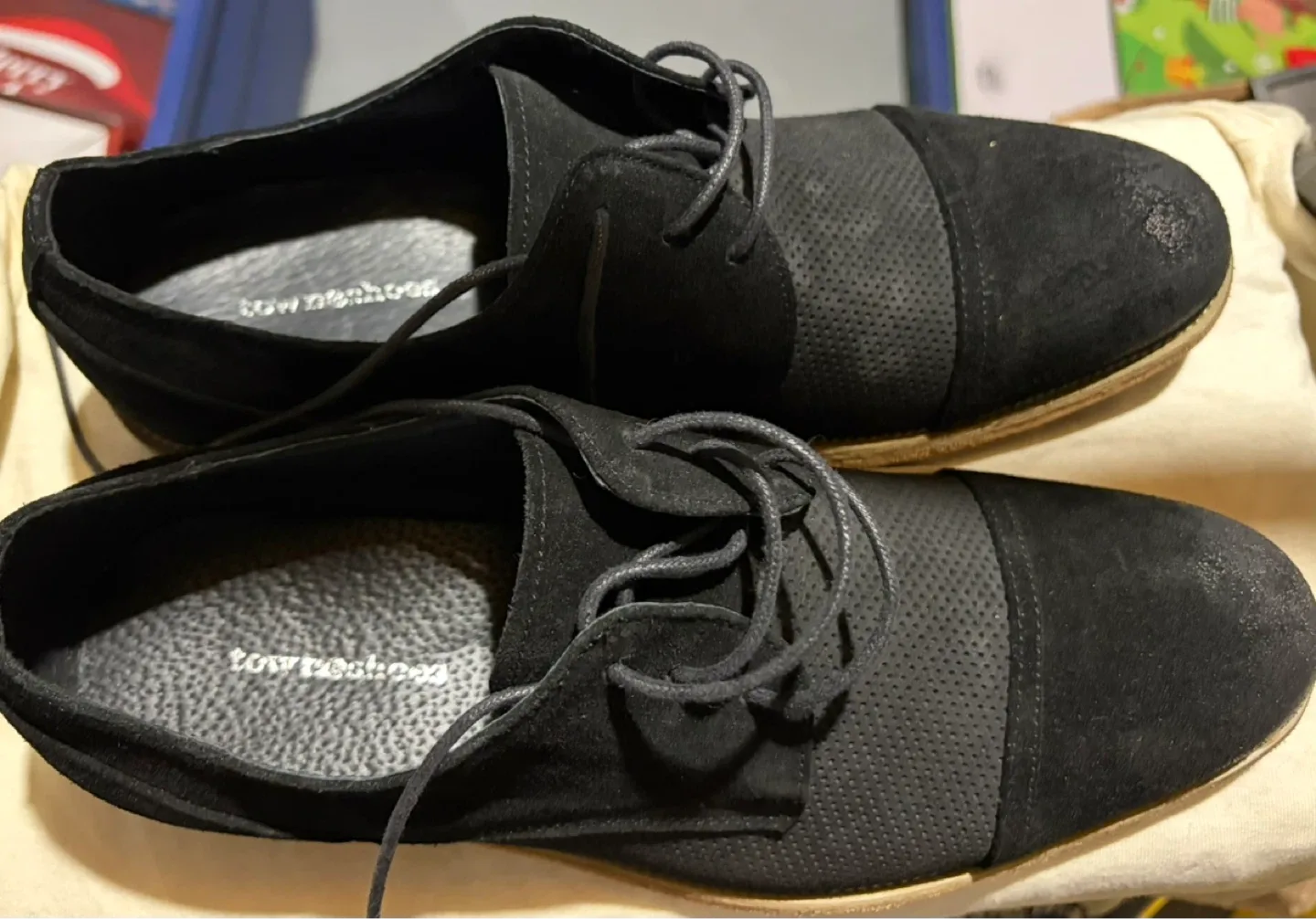 Black Suede Oxford Shoes