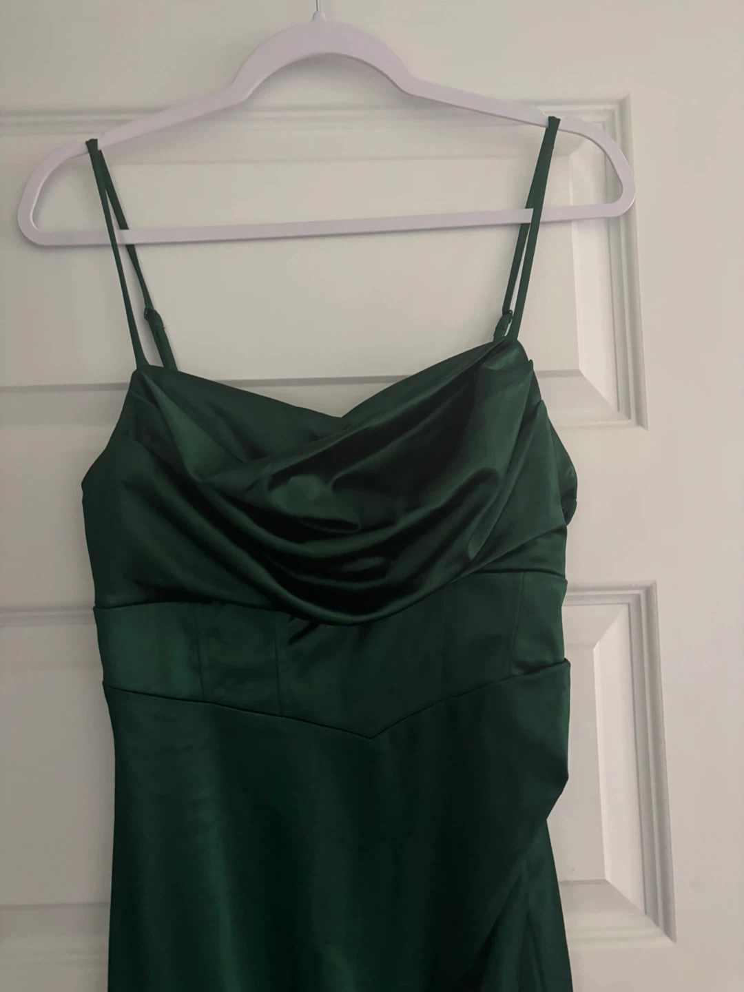 Emerald Green Satin Slip Dress