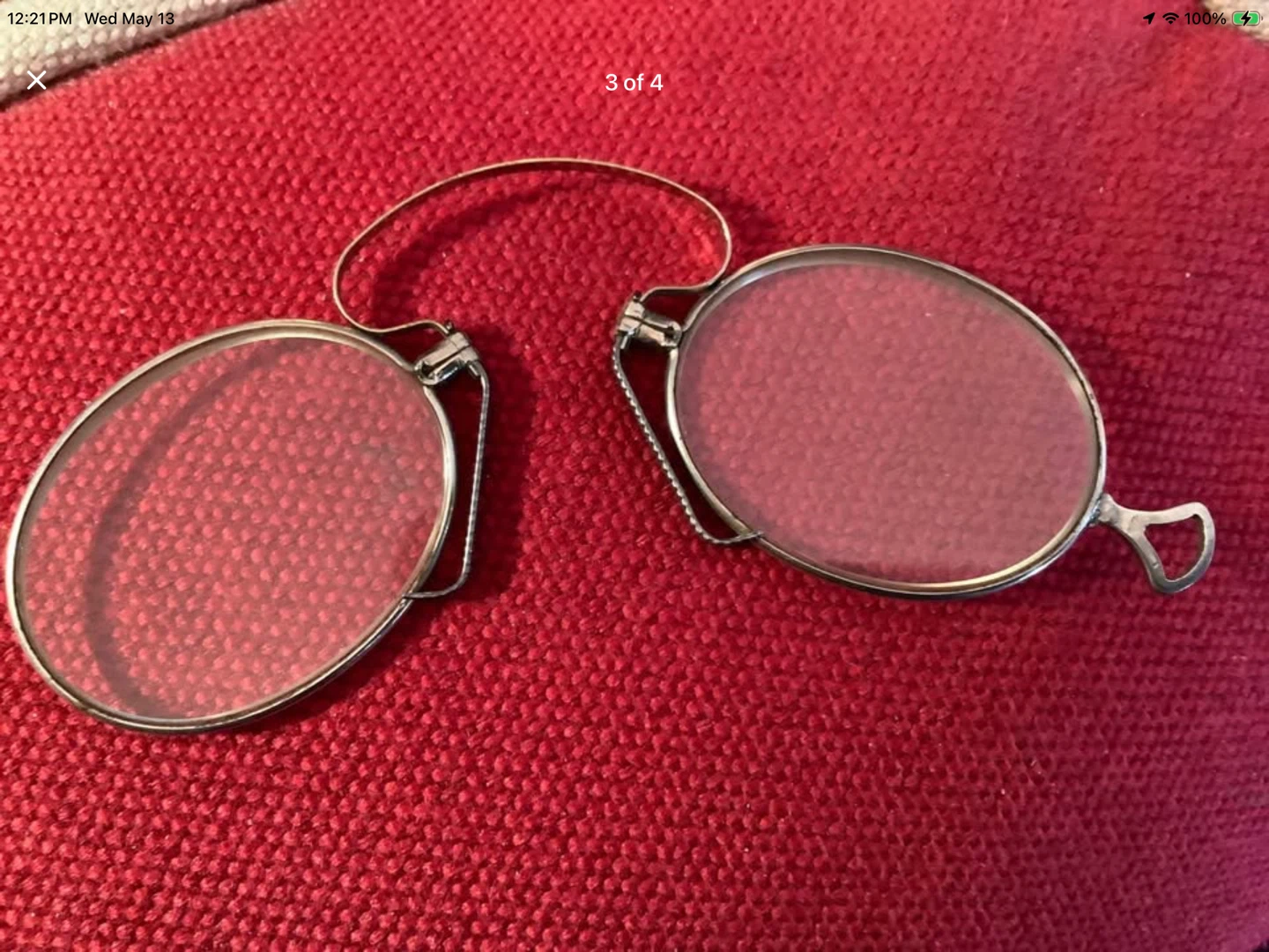 Late 1800’s/Early 1900’s Silver Tone Oval Pince-Nez 🐞 - photo 3
