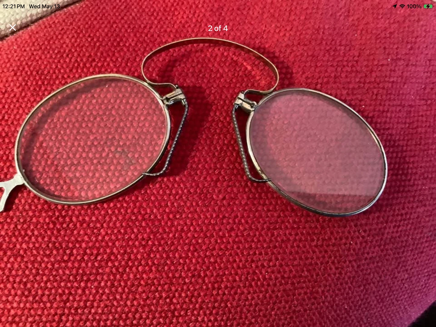 Late 1800’s/Early 1900’s Silver Tone Oval Pince-Nez 🐞 - photo 2
