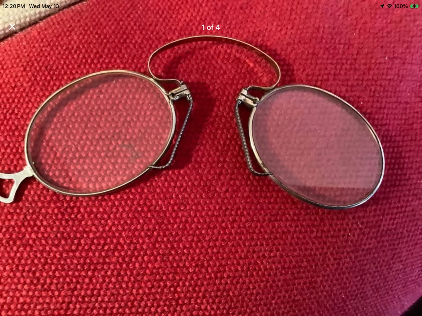 Late 1800’s/Early 1900’s Silver Tone Oval Pince-Nez 🐞