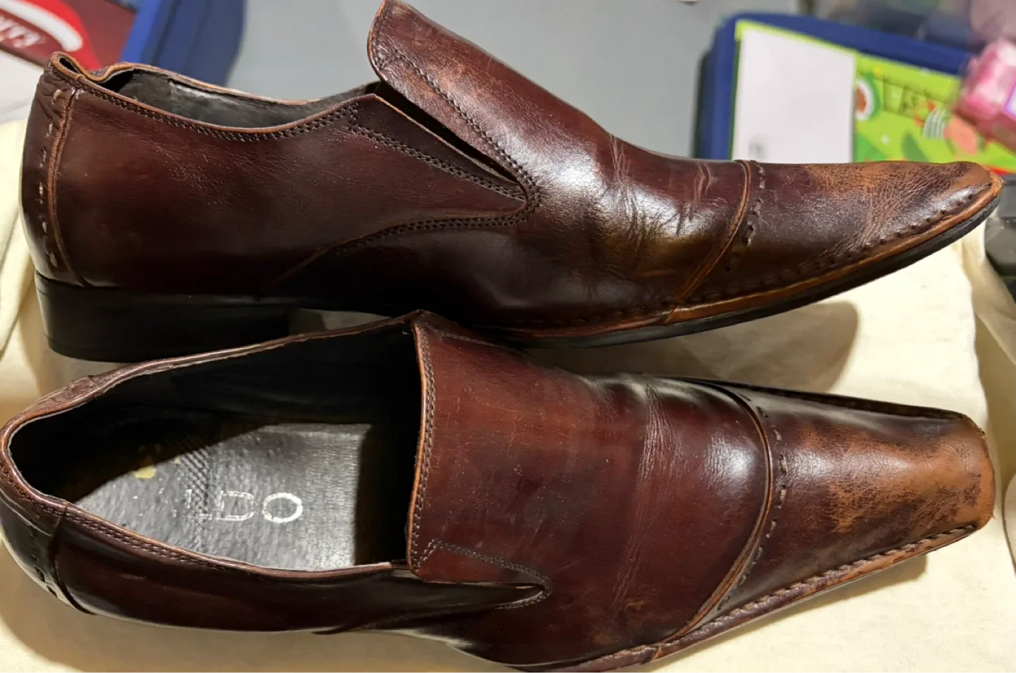 ALDO Men's Brown Leather Loafers