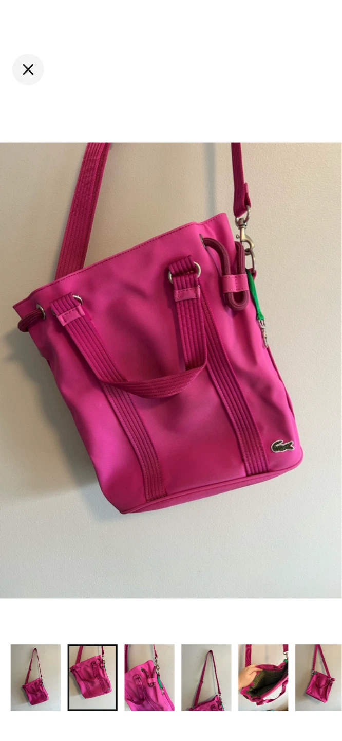 Lacoste Pink Tote Bag with Shoulder Strap - photo 2
