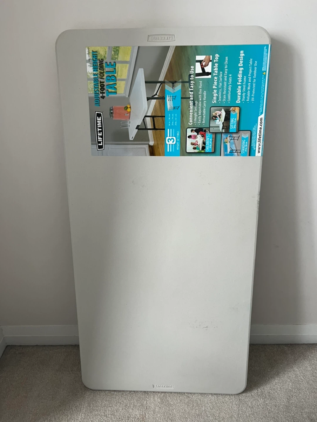 Lifetime 4-Foot Adjustable Height Folding Table - photo 5
