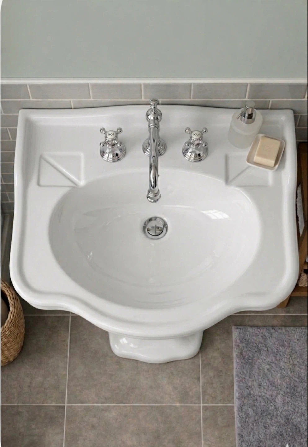 Luxury Cheviot Products Victorian Pedestal Sink & Chrome Faucets - photo 2