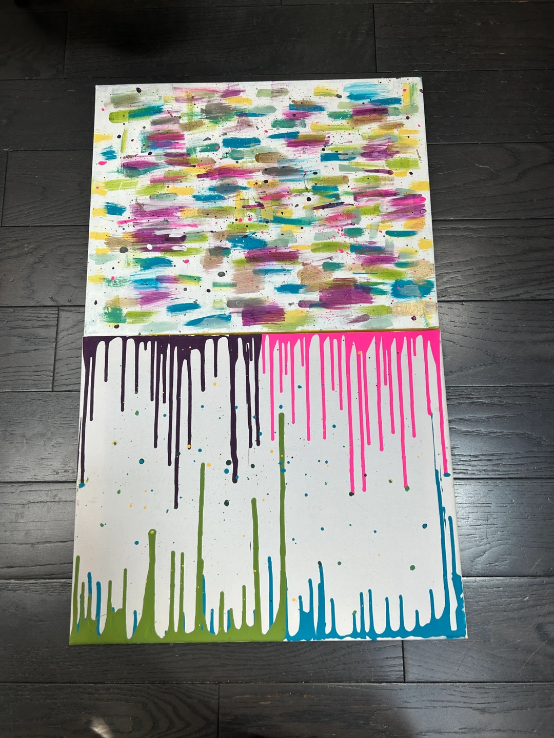 Abstract Drip and Stroke Canvas Art
