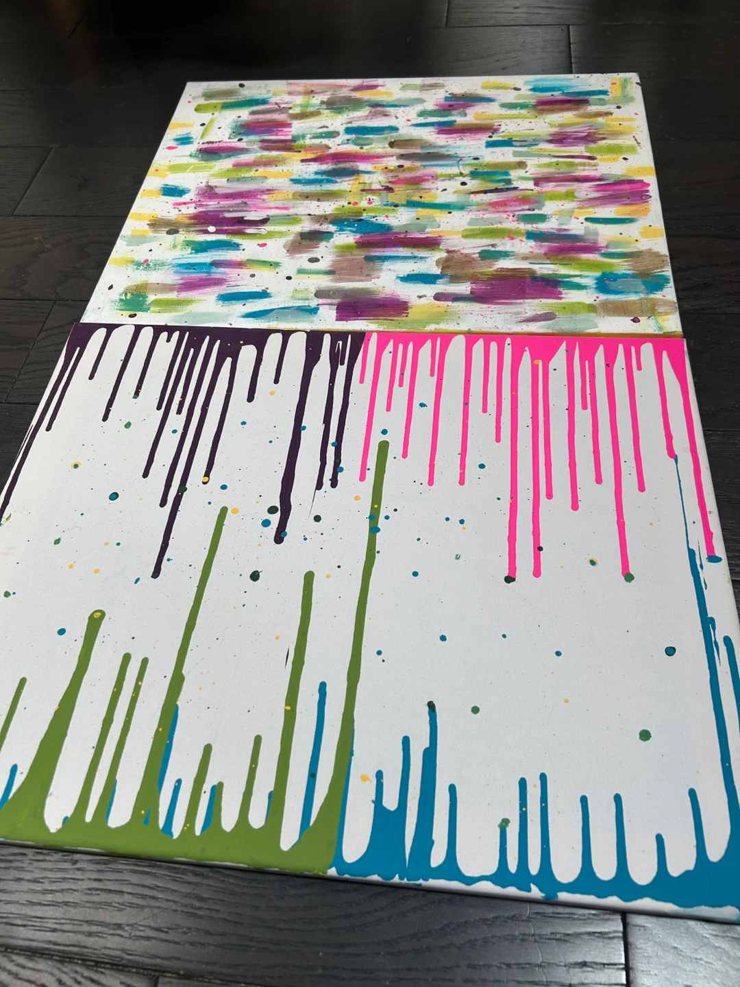 Abstract Drip and Stroke Canvas Art - photo 2