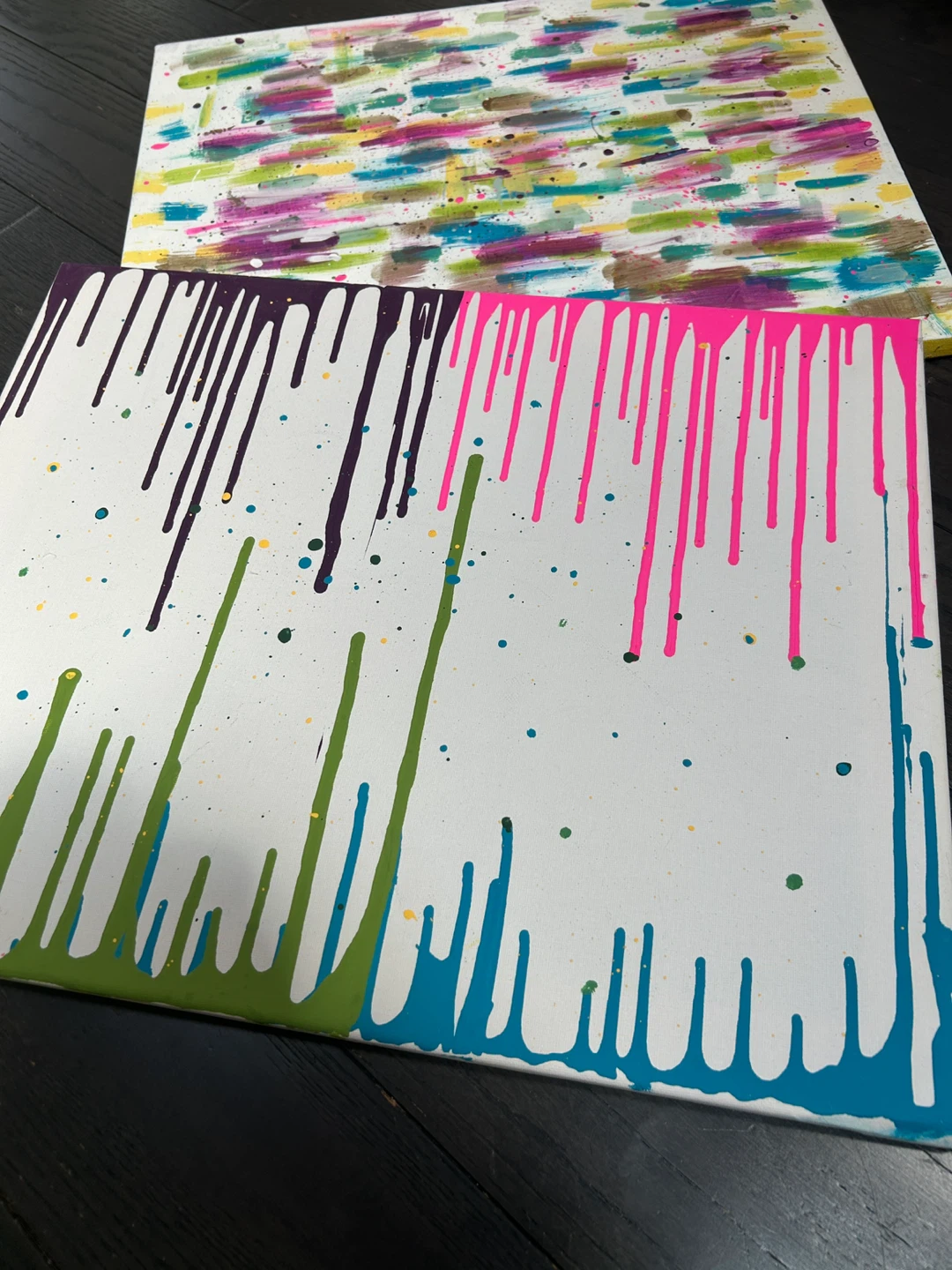 Abstract Drip and Stroke Canvas Art - photo 5