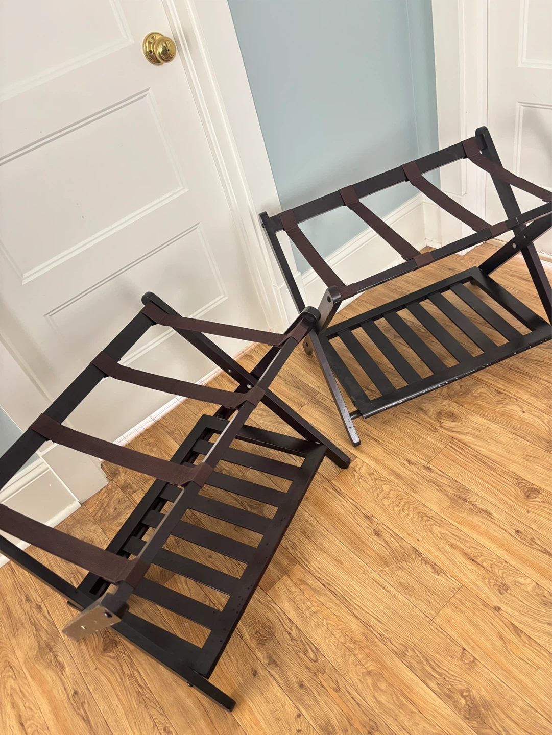 Set of 2 Dark Brown Luggage Racks - photo 3
