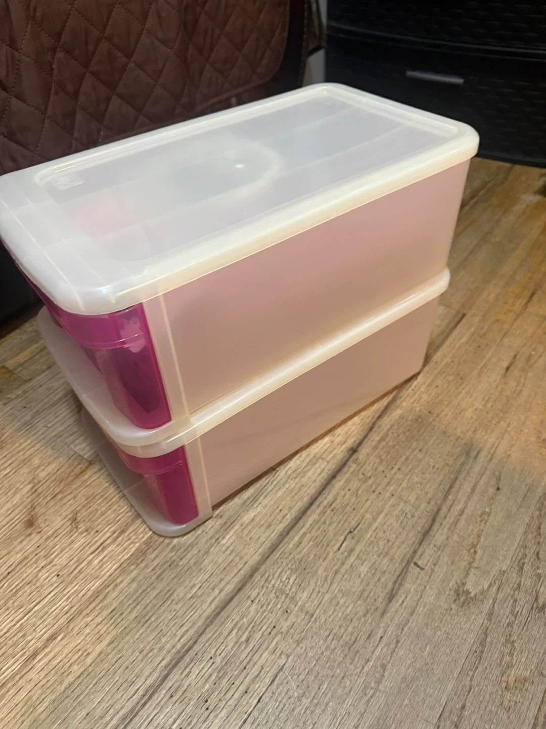 Stackable Storage Bins with Drawers (Set of 2)