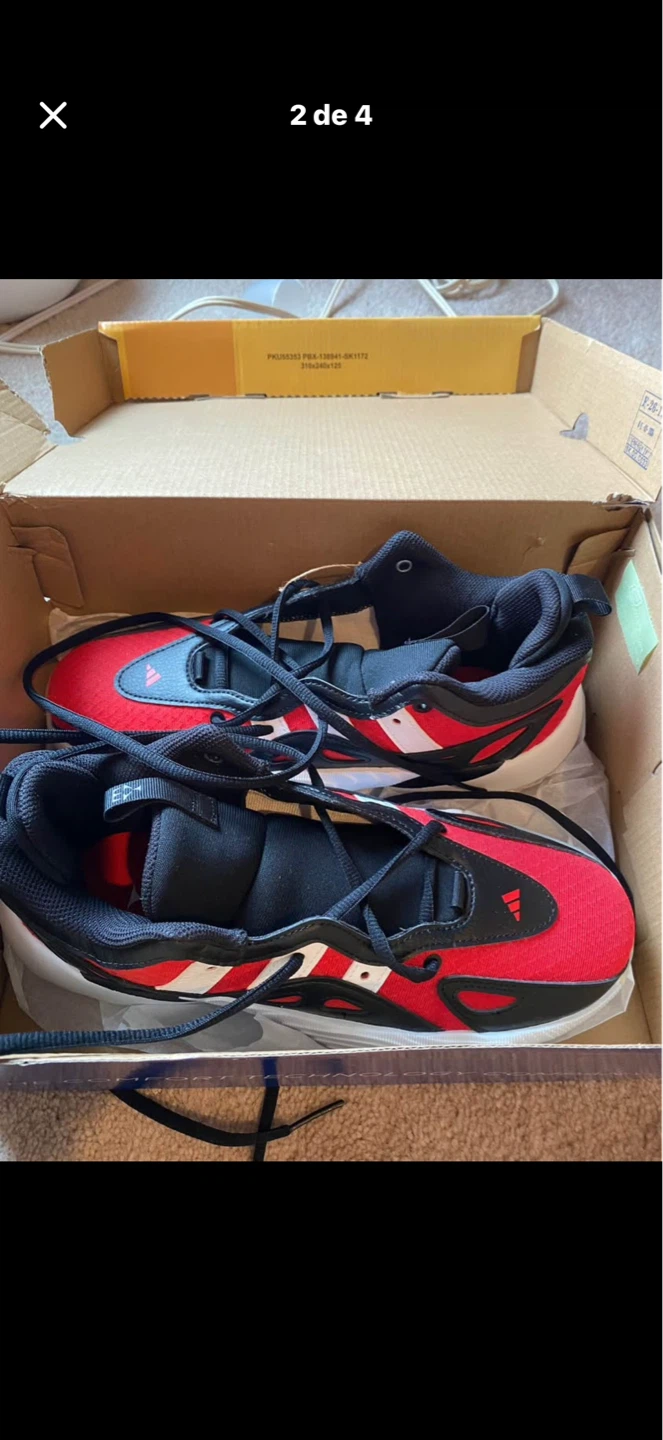 Adidas Red Black White Basketball Shoes - photo 2
