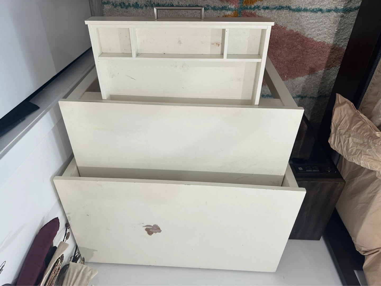 West Elm White Desk with Drawer - photo 3