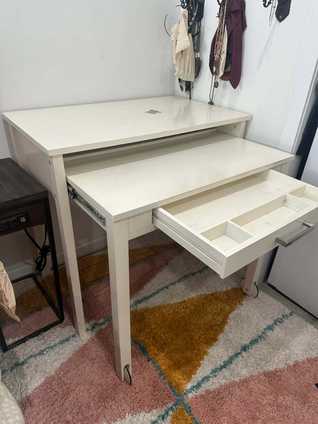 West Elm White Desk with Drawer - photo 5