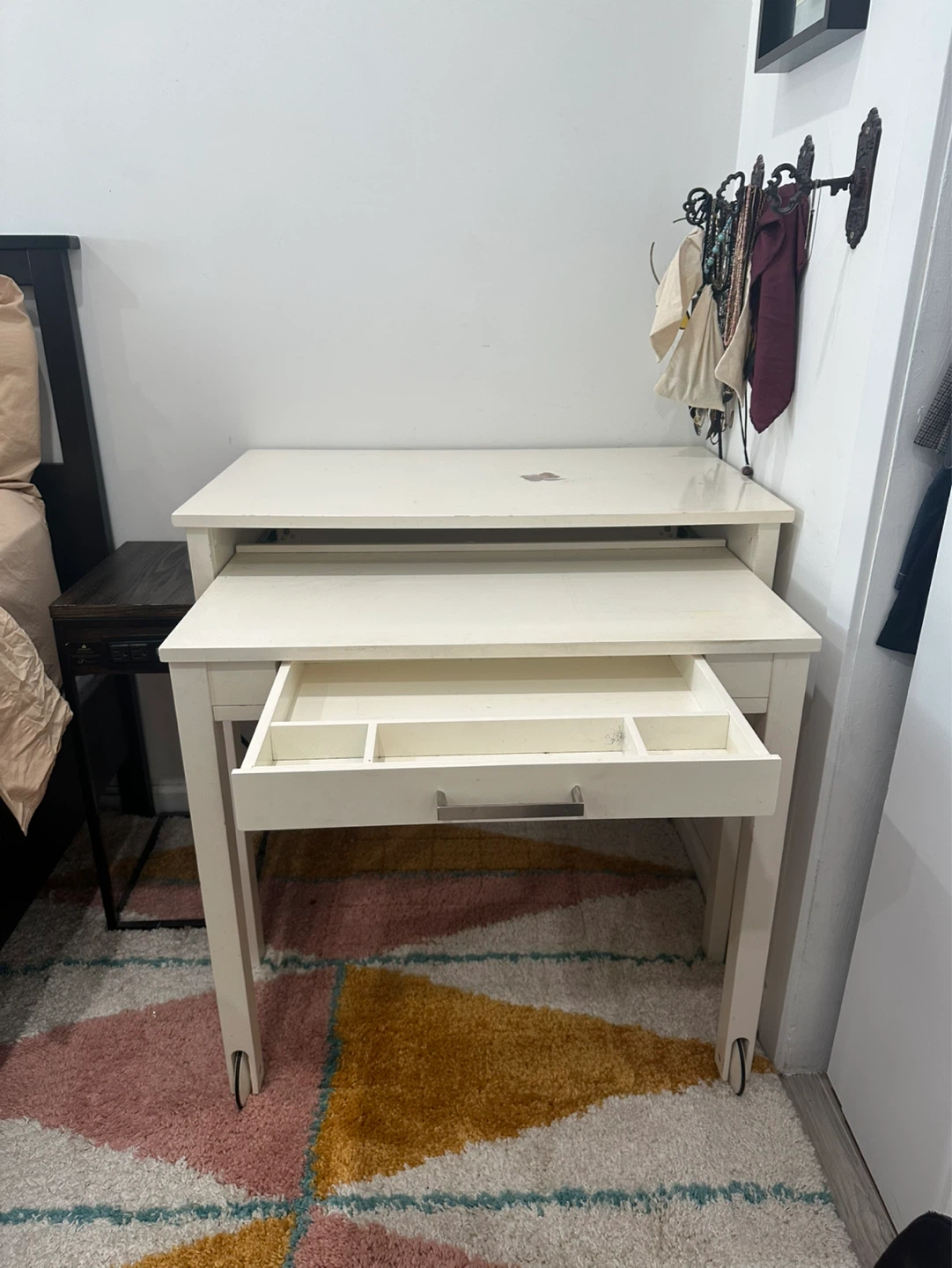 West Elm White Desk with Drawer - photo 4