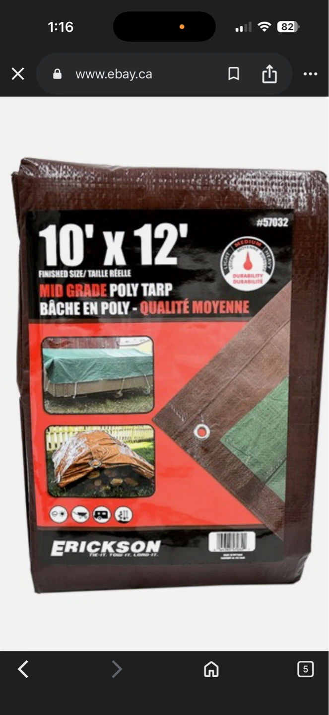 Erickson 10' x 12' Mid Grade Poly Tarp