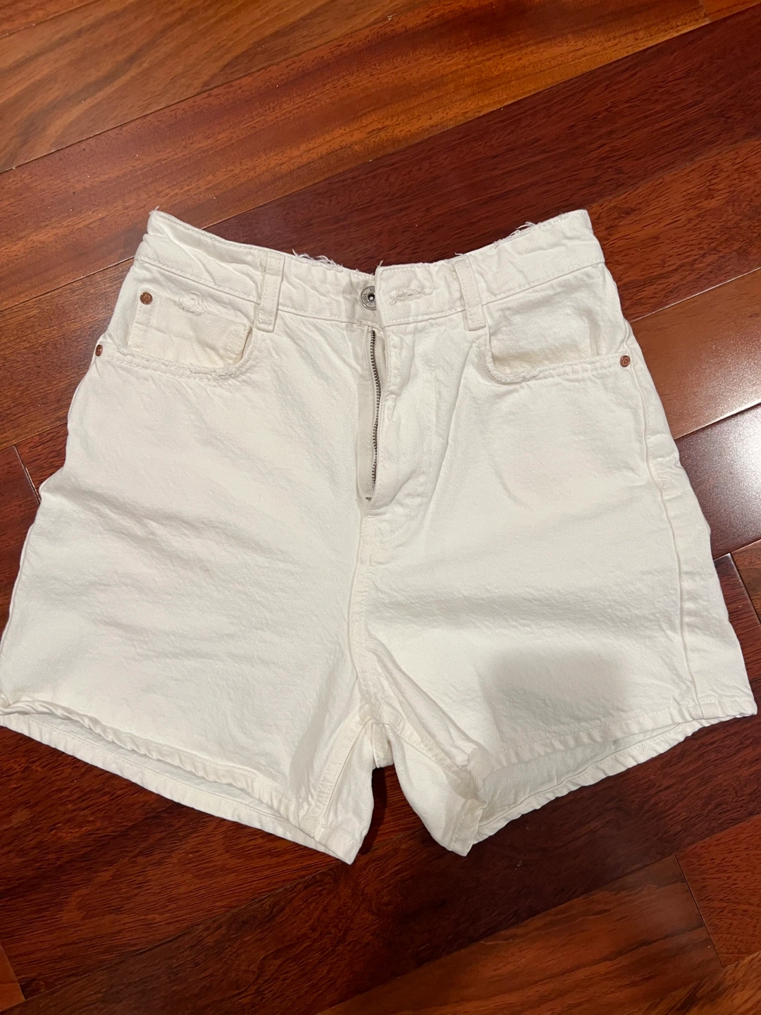 Zara White Denim Shorts