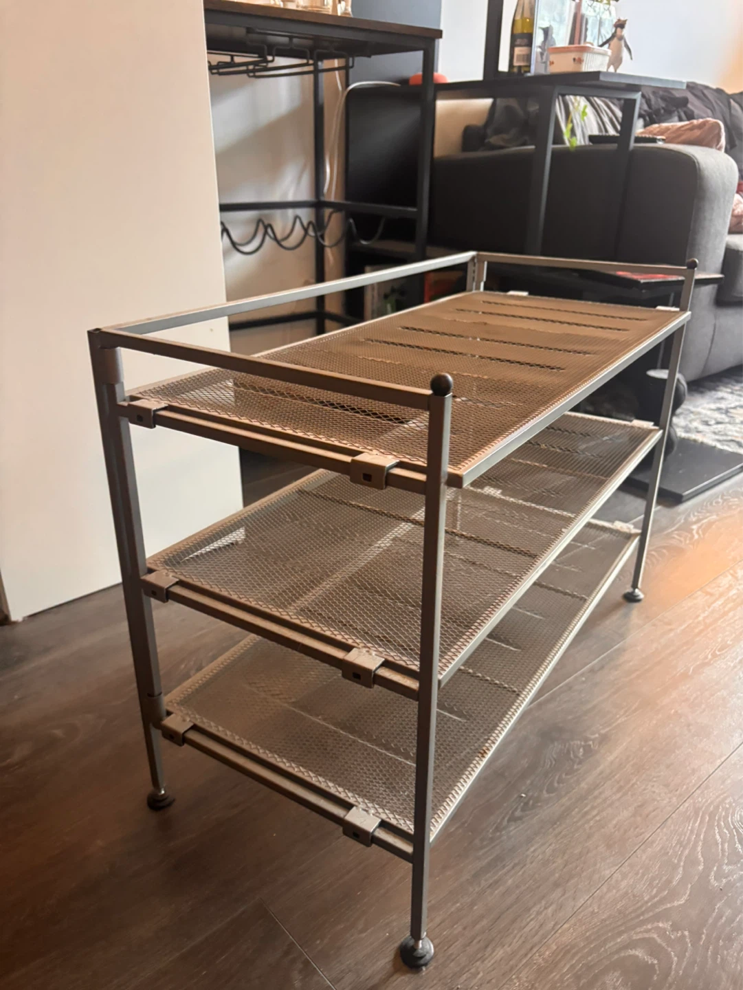 3-Tier Metal Mesh Shelf Unit - photo 2