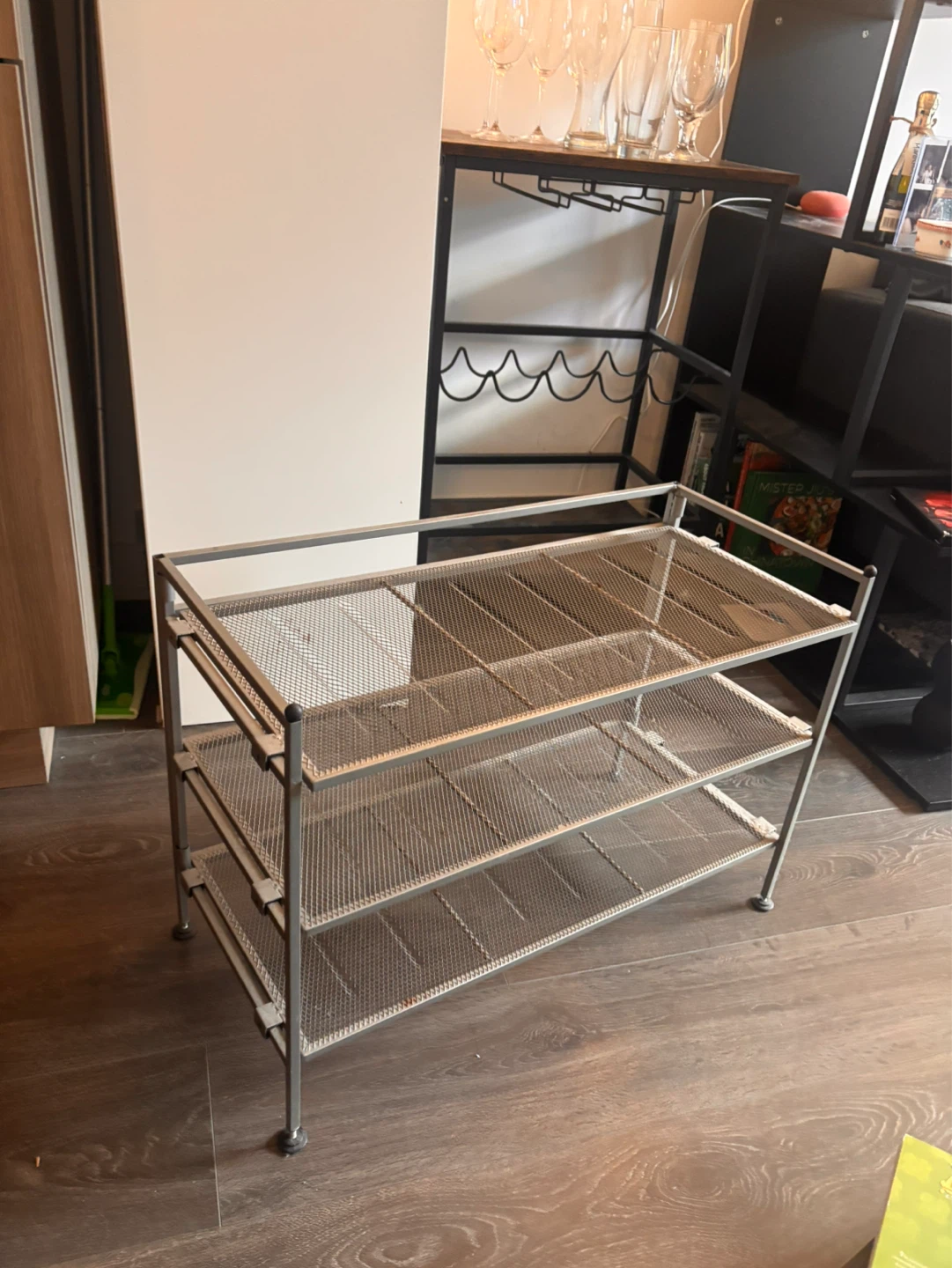 3-Tier Metal Mesh Shelf Unit
