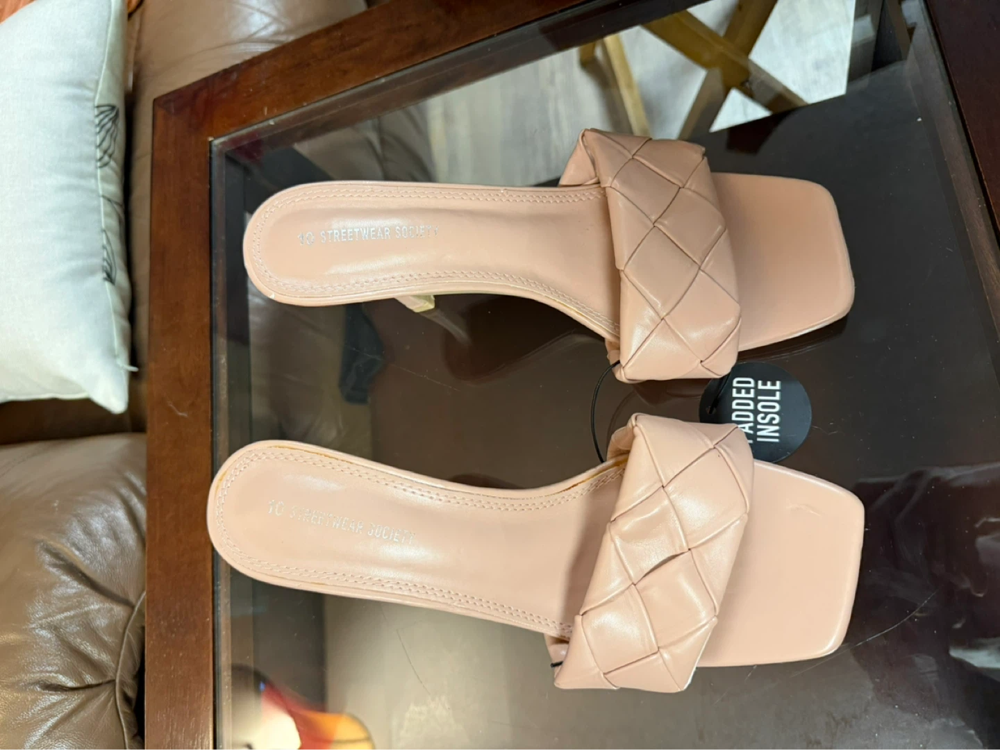 10 Streetwear Society Pink Woven Heeled Sandals Size 10