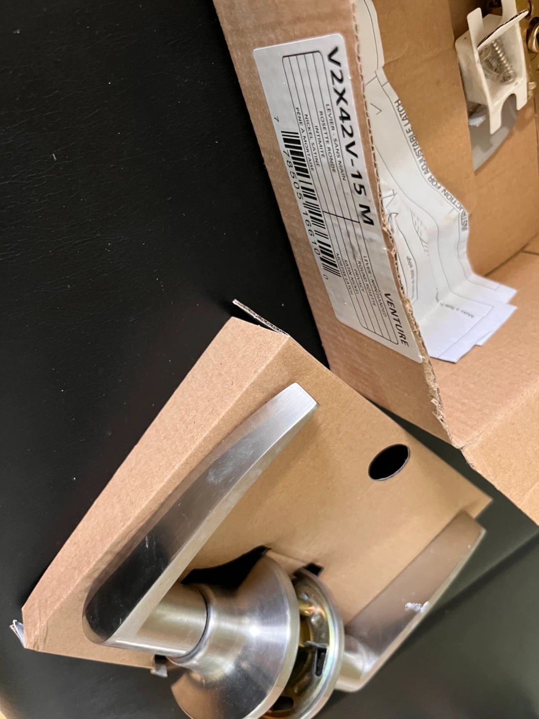 NEW Lever Door Handle Set Brushed Nickel with Hardware - photo 3