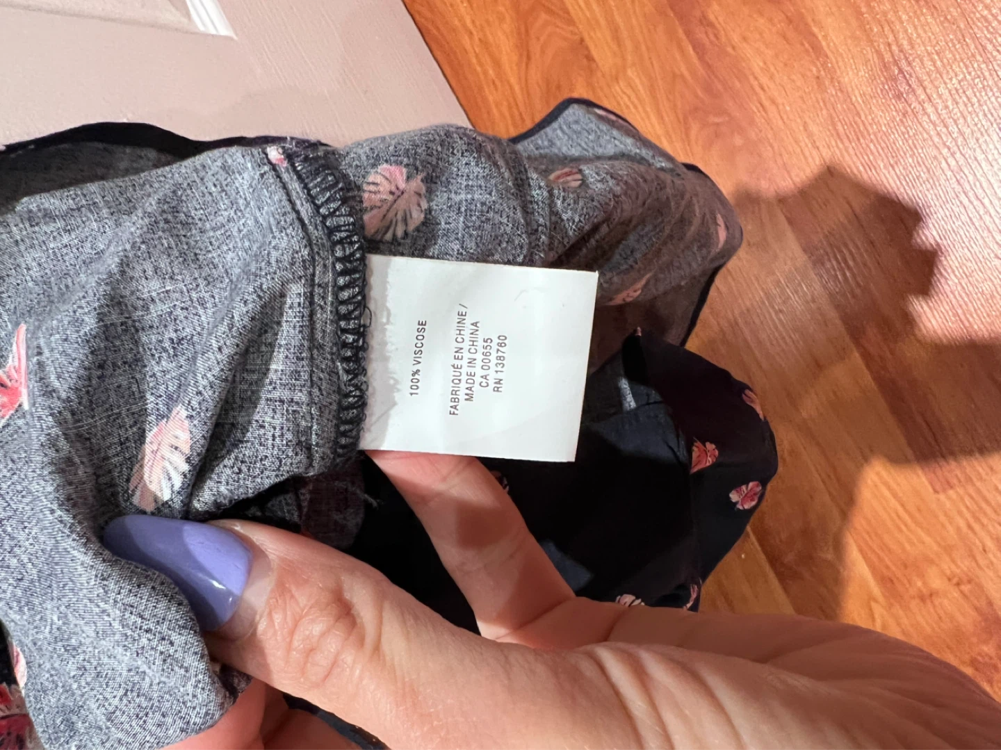 Reitmans Navy Blue Floral Button-Up Blouse - photo 4