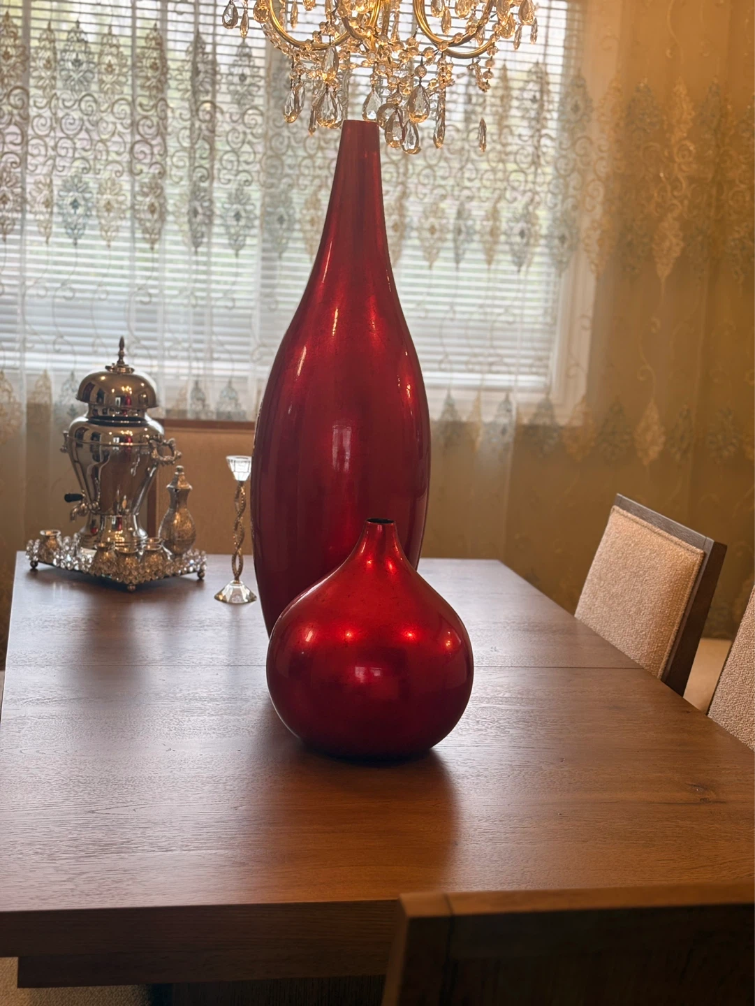 Set of 2 Red Decorative Vases - photo 4