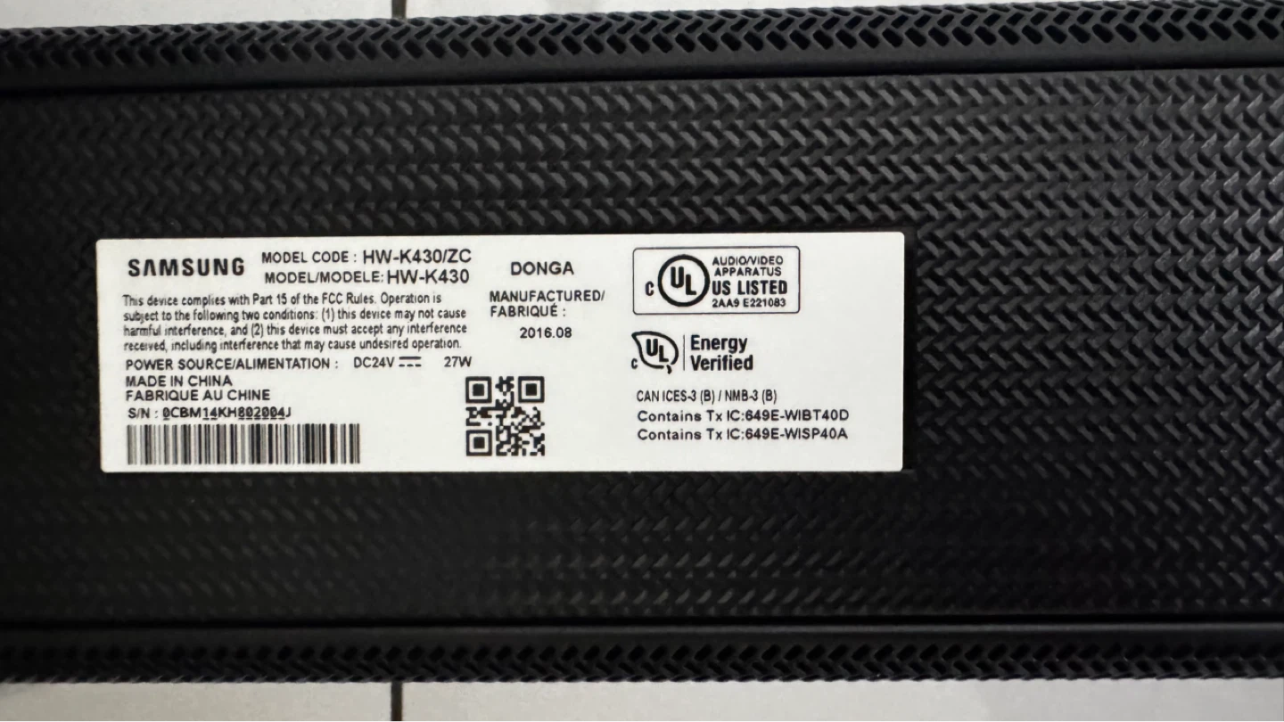 Samsung HW-K430/ZC Soundbar and Subwoofer - photo 3