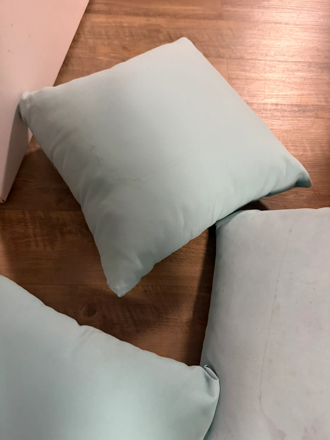 Set of 4 Light Blue Square Throw Pillows - photo 4