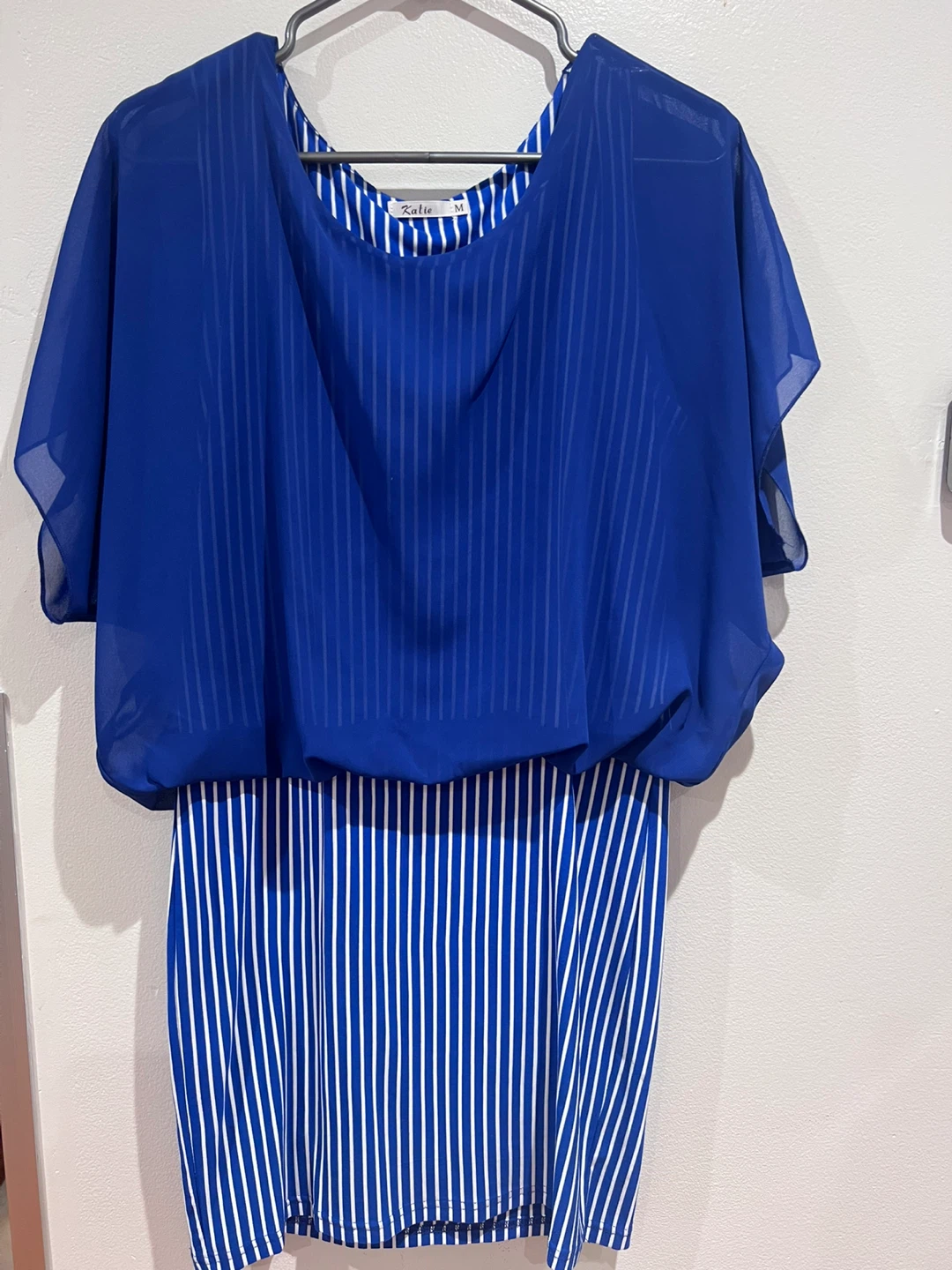 Blue and White Striped Dress