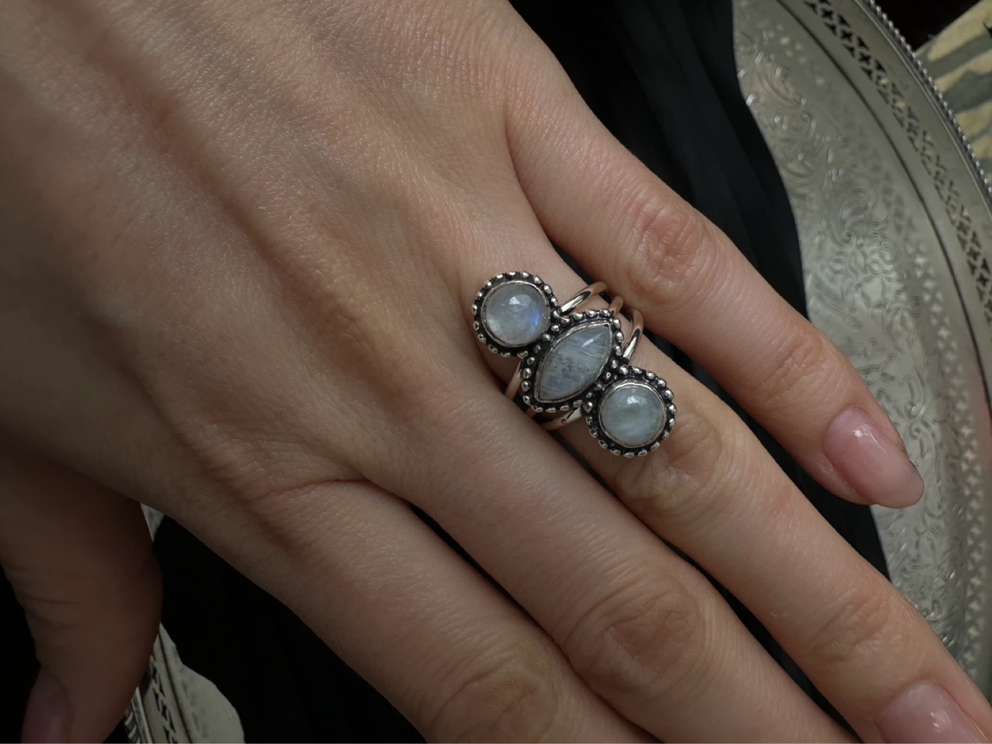 Moonstone Ring Sterling Silver