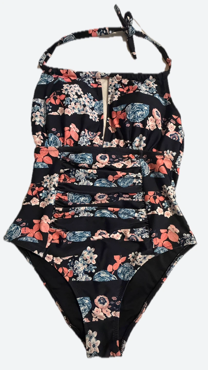 Navy Floral One-Piece Swimsuit